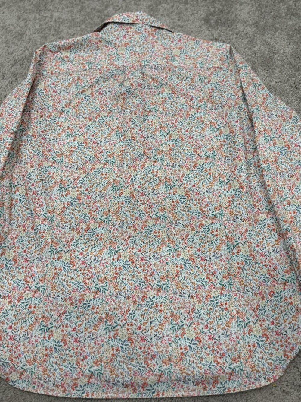 Garnet Hill 100% Organic Pima Cotton Floral Shirt | Size 12 - Picture 2 of 10